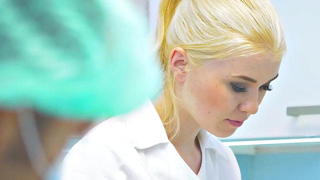 Cockhungry dentist pounded at work