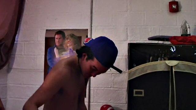 Amateur hazed stud fucked in dormitory for frat