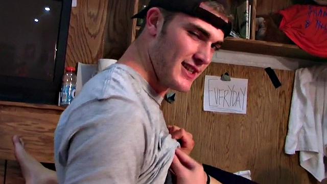 Amateur hazed stud fucked in dormitory for frat