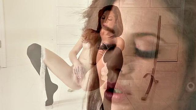 Watch Winter Dreams get her trimmed pussy fingered in lingerie and stockings