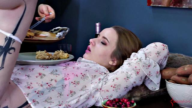 BDSM sub succumbs to her domme master