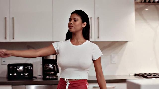 Nubian lesbian seducing curvy MILF