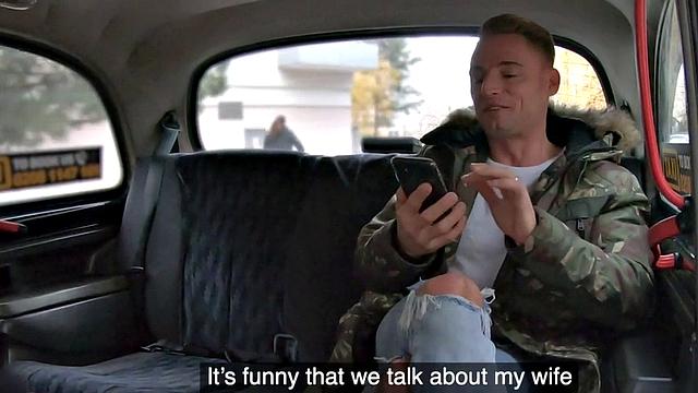 Bigboob taxi driver riding on backseat before missionary