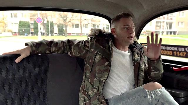 Bigboob taxi driver riding on backseat before missionary