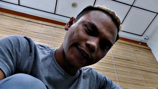 After watching Felix's male feet video, Mikal enjoys foot worship on his Asian twink feet. Mikal is pretty cute and hot himself.