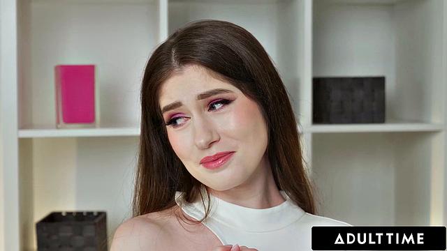 ADULT TIME - Mischievous Pearl Caught In Affair With Both Lovers Turns It Into Wild DP Threesome