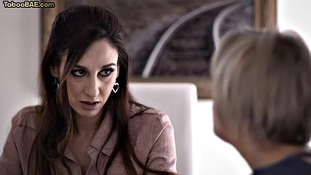 Busty cougar pussylicking lesbian babe