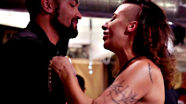 BDSM submissive public slut whipped in front voyeurs