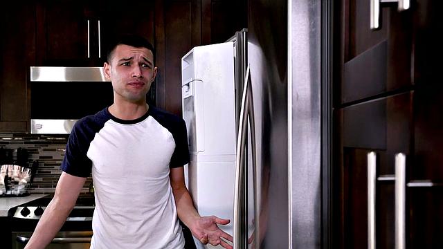 Stepson nails busty stepmom with big tits and tight pussy in the kitchen