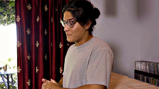 daddy4k. tough man tempts son's gf into hot sex full of primal passion