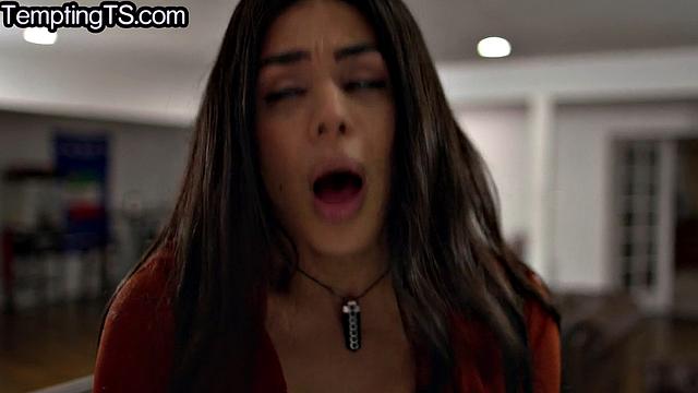 Hairy stockings babe drilled by TS