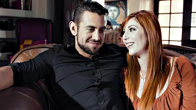 TS facefucked slut in stockings joins couple in threesome