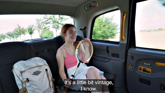 Reality taxi babe fucked outdoors in taxi by driver