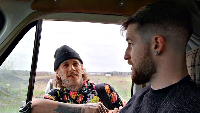 Tattooed jock barebacks BF outdoors