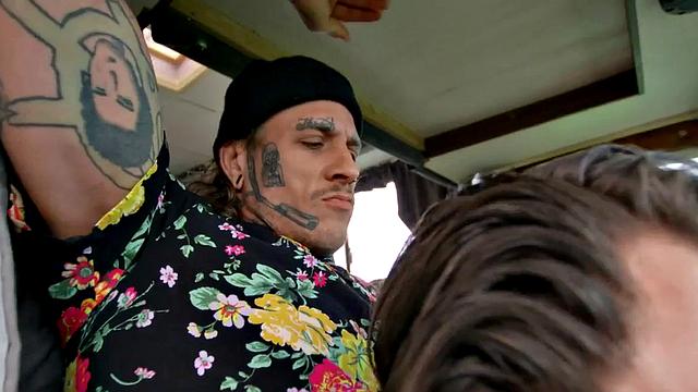 Tattooed jock barebacks BF outdoors