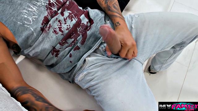 Caught my friend sucking her stepbro's dick