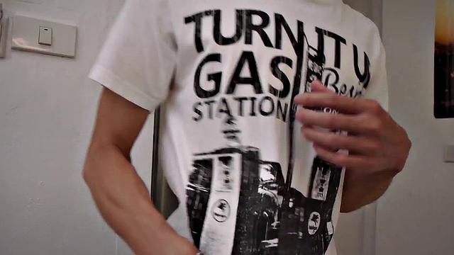 Skinny Asian twink fucked by top DILF at home in closeup