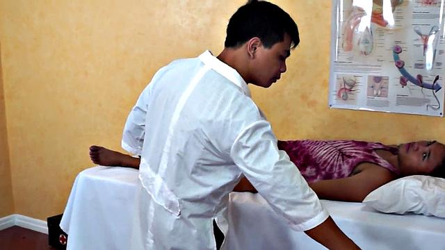 Enema Asian twink examined by doctor in kinky way