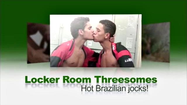 Muscular Cesar Santos and Oscar Blanco Admiring Bodies in Front of Mirror