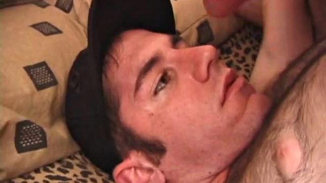 After Tag returns from skateboarding he decides to jack off. Thisself-sucking skater boy bends over and licks the head of his dick. Then, after stroking with determination, Tag busts a warm cum load onto his face.