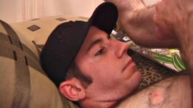 After Tag returns from skateboarding he decides to jack off. Thisself-sucking skater boy bends over and licks the head of his dick. Then, after stroking with determination, Tag busts a warm cum load onto his face.