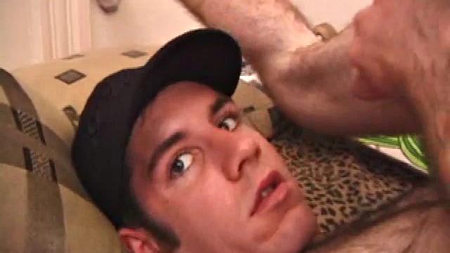 After Tag returns from skateboarding he decides to jack off. Thisself-sucking skater boy bends over and licks the head of his dick. Then, after stroking with determination, Tag busts a warm cum load onto his face.