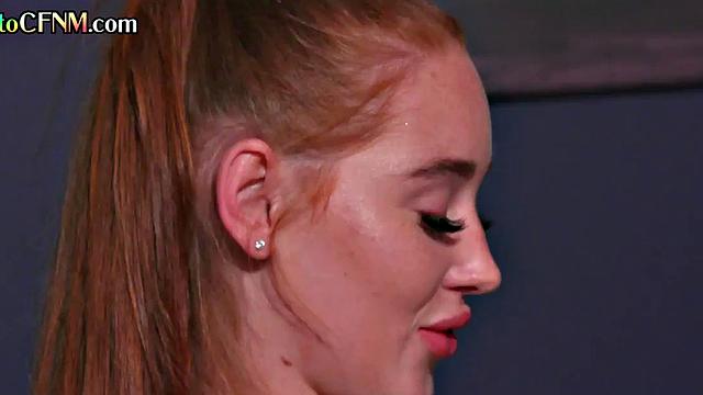 CFNM Brit doms give BJ lesson to lucky man till cum