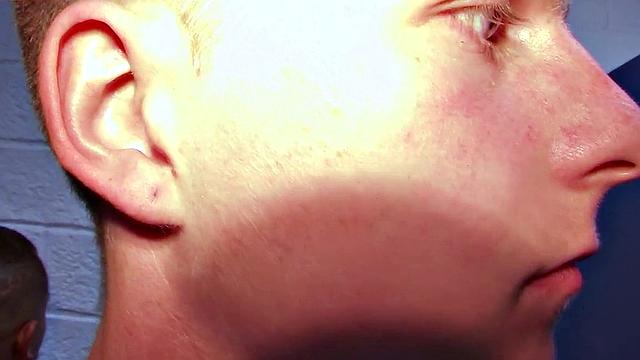 Watch these military guys get drilled hard in dorm room group before jerking off