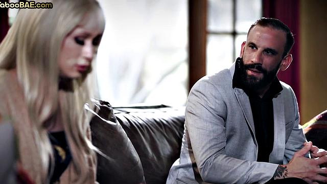 Inked cheating babe doggystyled in her tight pussy