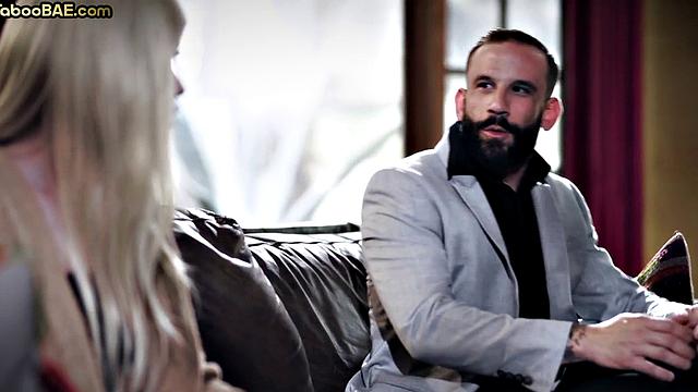 Inked cheating babe doggystyled in her tight pussy