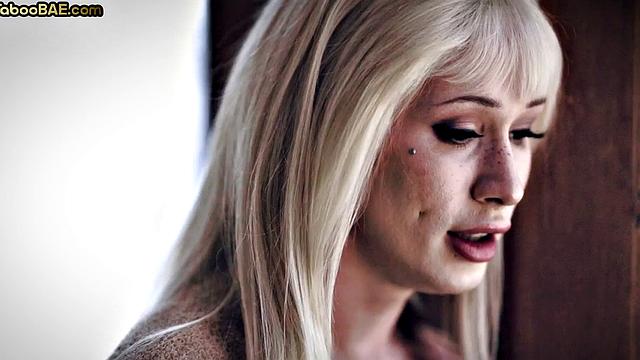 Inked cheating babe doggystyled in her tight pussy