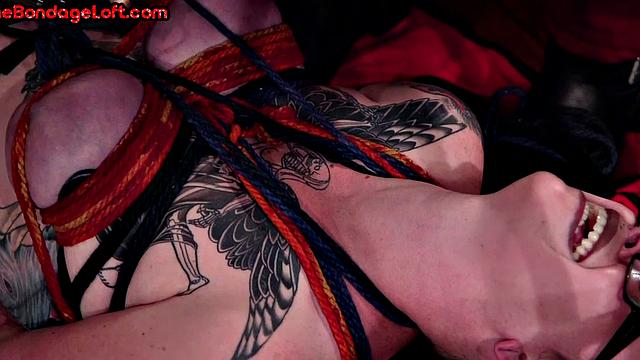 BDSM public sub assfucked in session for audience