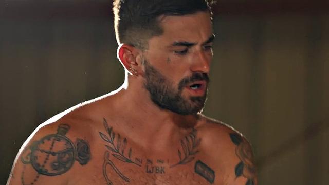 A inked hunk bareback a soft bottom before playing with her ass and sex toys