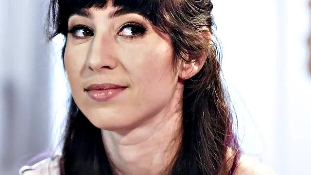 Lesbian massaging lady licks hairy lesbo in bathroom