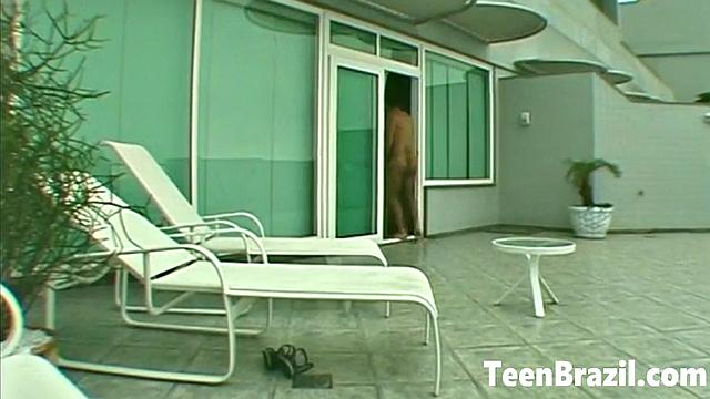Brazilian Teen has sex with Big Dick on Balcony