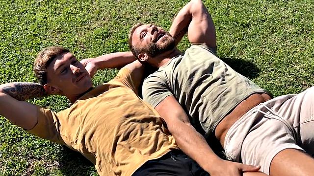 Slowburn jock assfucking twink lover before facial