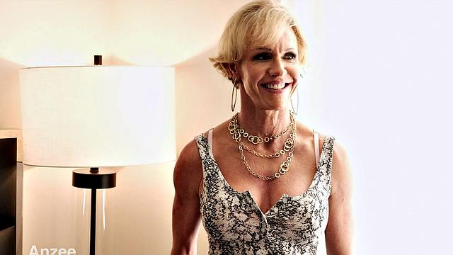 Big-titted wife and mom fucks a big, young cock & gets a facial