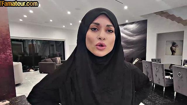 DTF amateur hijab bae pussy riding in POV