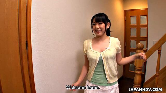 Hot woman Reina Misaki gets two big cocks