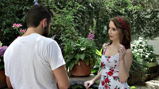 Inexperienced brunette teen gets fucked hard and moans as she receives a big load.