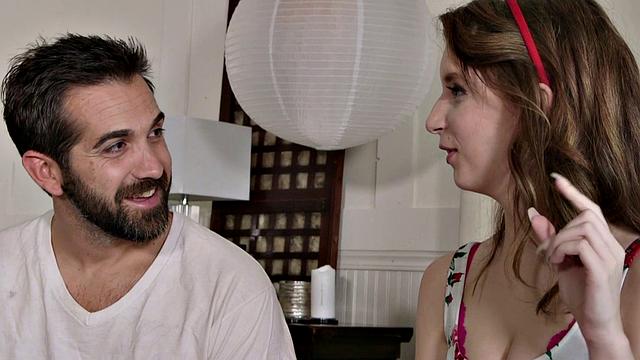 Inexperienced brunette teen gets fucked hard and moans as she receives a big load.