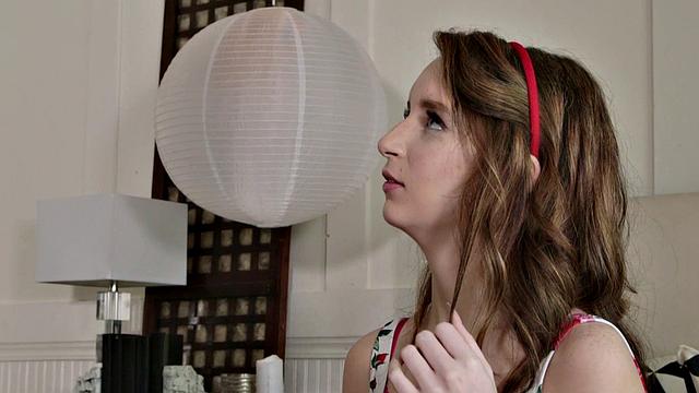 Inexperienced brunette teen gets fucked hard and moans as she receives a big load.