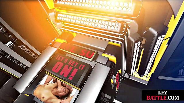 Hairy blonde wrestler cuntfingering