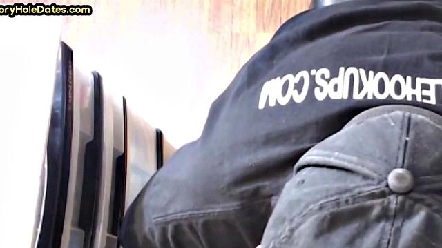 Mature gay cocksucker sucks in gloryhole at home