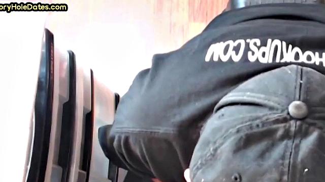 Mature gay cocksucker sucks in gloryhole at home