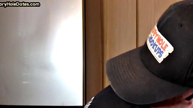 Mature gay cocksucker sucks in gloryhole at home