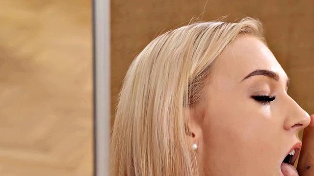 VIP4K. Lesbians in transparent pantyhose use dildo to satisfy pretty blonde