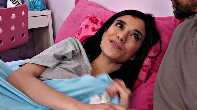 Busty brunette gets pussylicked and then gets doggystyled