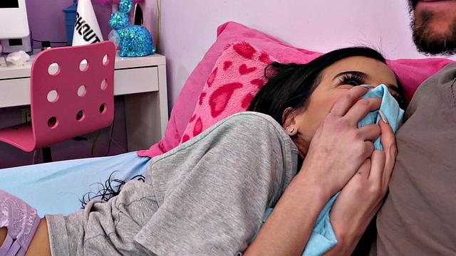 Busty brunette gets pussylicked and then gets doggystyled