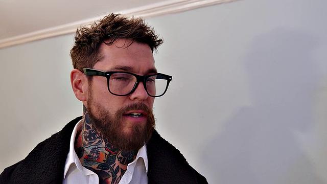 British babe with a tattoo gets her trimmed pussy pounded in hotel room